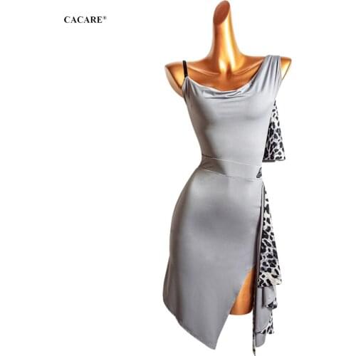 NEW Sexy Latin Dance Dress Women Dance Competition Dancing Dresses Set Fringe Girls Salsa D1073 Ruffled Hem Backless CACARE