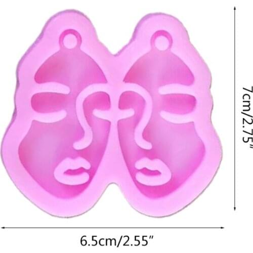 DIY Crafts Crystal Epoxy Resin Mold Beauty Face Keychain Pendant Silicone Mould A0NF