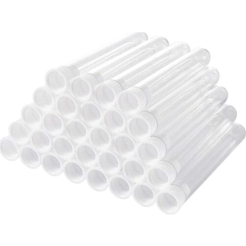 Transparent Clear Plastic Tube Bead Containers Bottles Boxes with Lid, 74.5x12mm (Clear Tube);82mm long(including the cover)
