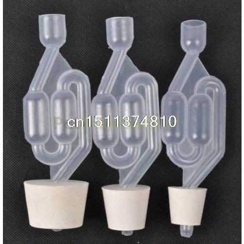 Twin Bubble Air Lock Home Brew Beer Wine Mead with Snap-on Caps