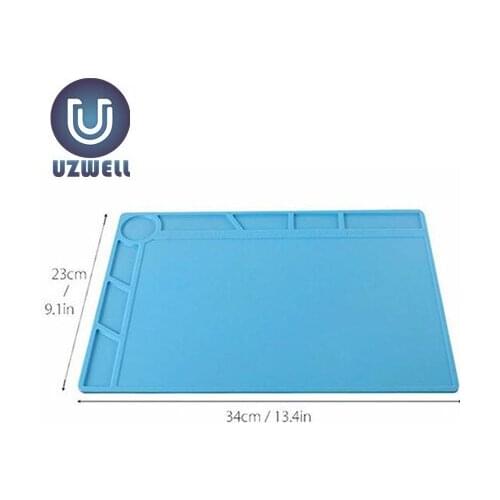 UZWELL 34x23cm Heat-resistant Silicone Pad Desk Mat Maintenance Platform Heat Insulation BGA Soldering Repair Station