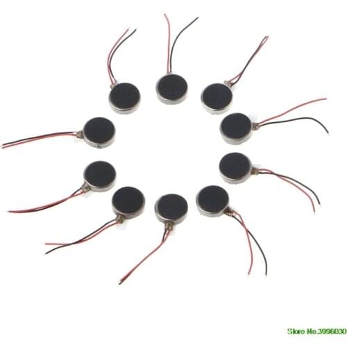 10x DC 3V 70mA 12000 RPM For Phone Coin Flat Vibrating Vibration Motor