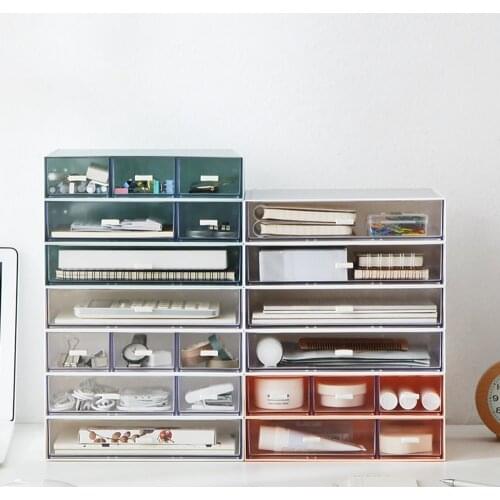 DIY Drawer Desk Storage Box Plastic Multi-layer Document Sundries Holder Makeup Box Mini Jewelry Cabinet Organizer Containers