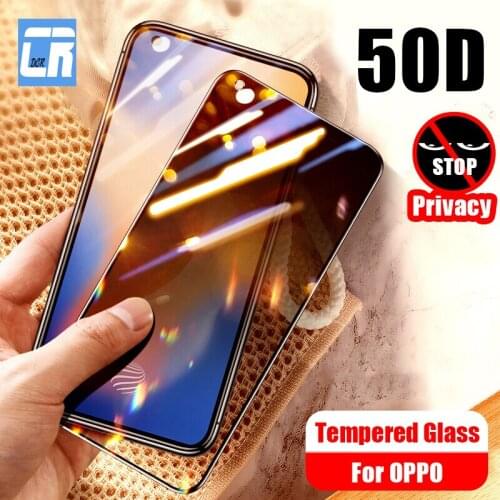 50D Full Privacy Screen Protector Tempered Glass For OPPO A53 A54 A74 A94 A95 R17 R15 Realme C25 C21 C11 C3 X3 X2 Anti Spy Glass