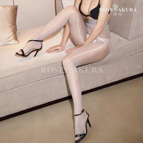 Women 8D Oil Shine Open Crotch Tights Glitter Pantyhose Oil Shiny Glossy Stocking Pantyhose Transparent Stocking High Waist 912