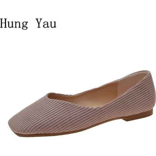 Woman Loafers Square Toe Spring Autumn Flat Casual Shoes Shallow Comfortable Solid Work Fashion
