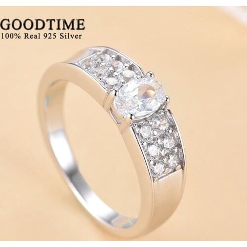 Fashion Women Ring 925 Sterling Silver Ring Zircon Rhinestone Wedding Rings For Bride Jewelry Accessories Anniversary Gift