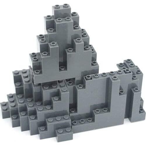 2PCS/Lot Rock Panel 6082 6083 23996 Rockery Rock Mound Garden Park Building Blocks MOC Parts City Accessories Bricks Toy for kid