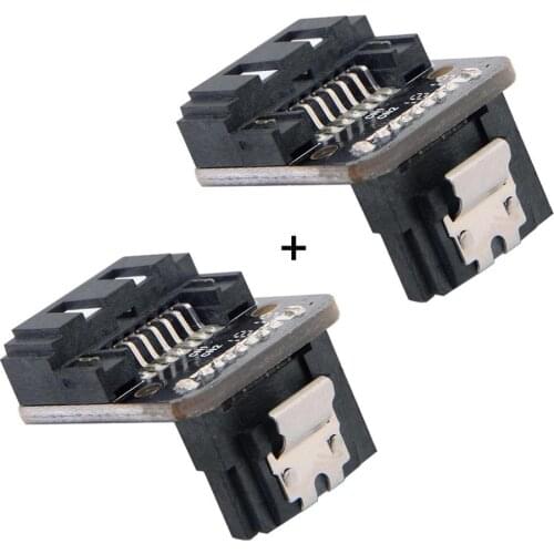 2 PCS SATA 7Pin male to Female Extension adapter 90 Degree Angled Mainboard Motherboard for Desktops SSD HDD
