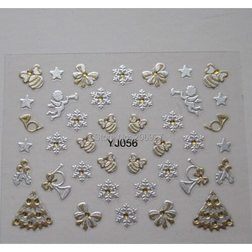 2PCS YJ056 Nail Art Cute Christmas Sticker Nail Art Sticker