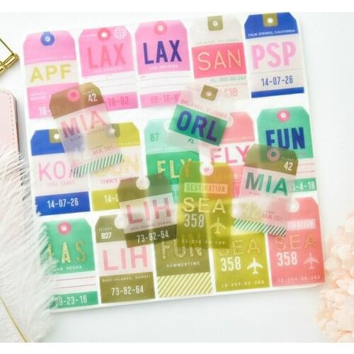 20pcs Labels Colorful Vellum Paper Die Cuts for Scrapbooking Happy Planner/Card Making/Journaling Project