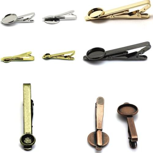 Beadsnice fashion collar clips mens tie clip blank cabochonfindings jewelry for men round blank bezel cups for design ID32260