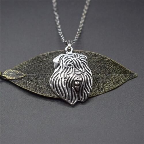 Elfin Wholesale Bouvier des Flandres Necklaces Antique Silver Plated Animal Bouvier des Flandres Pendant Necklaces Women Men