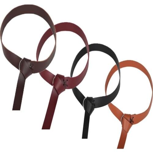 European Medieval Vintage Viking Knight Pirate Cosplay Leather Steampunk Buckle Waist Ring Belt Costume Accessory For Adult