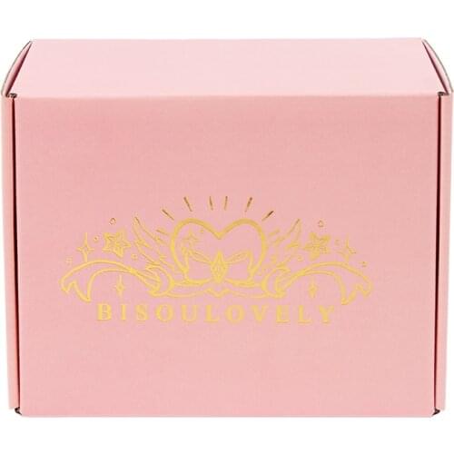 Corrugated Gold Stamp Small Tuck Top Shipping Box Mailing Box Custom For Flower Packaging