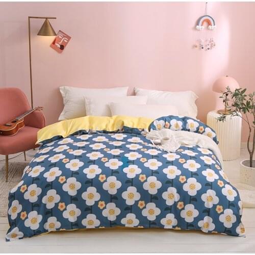 Pastoral Yellow Bedding set,220x240 Duvet Cover With Pillowcase, 200x200 Quilt Covers , Daisy pattern Blanket Cover,king Bed Set