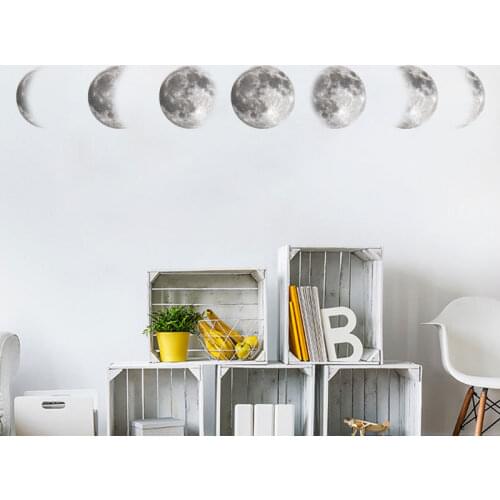Creative Moon Phase 3D Wall Sticker Home Living Room Wall Decoration Mural Art Decals Background Decor Moon Stickers