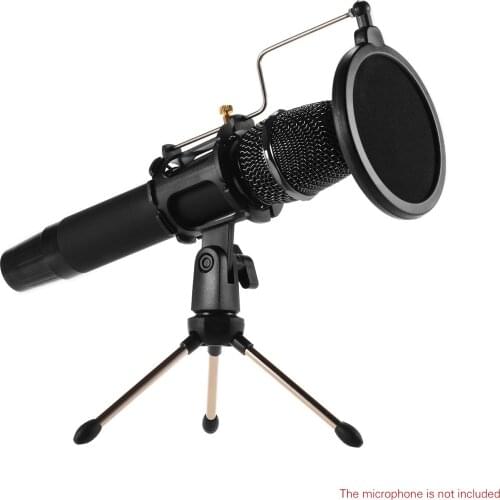 Mini Desktop Microphone Stand + Shock Mount Mic Holder + Pop Filter Kit for Studio Recording Online Broadcasting mic accessories