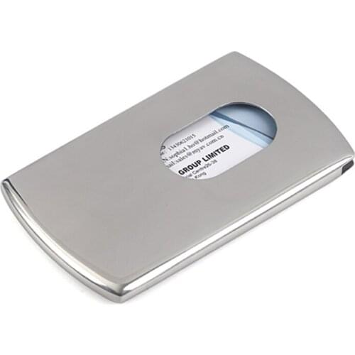 Business Card Holder Women Vogue Thumb Slide Out Stainless Steel Pocket ID Credit Card Holder Case Men JR Deals