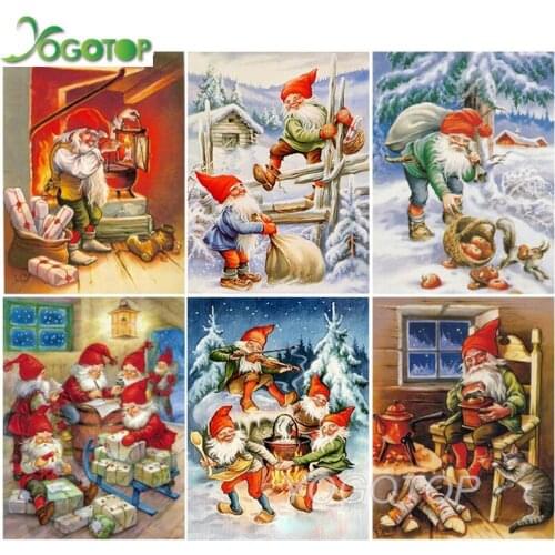 5D Diy Diamond Painting Kit Santa Claus Pictures Of Rhinestones Diamond Embroidery Cartoon Art Christmas gift Decor snow YY4453
