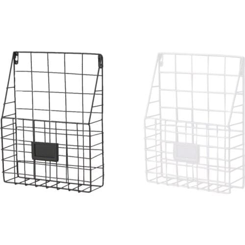 New Metal Mesh Wire Shelf Hanging Folder Mail Document Organizer Newspaper azine Storage Shelf Wall Shelves