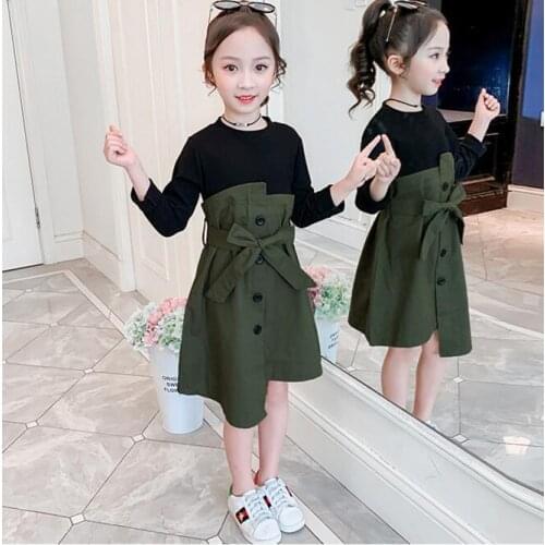 Teenage Girl Dress 2019 Autumn Baby Girl Clothes Fashion Sweet Cotton Kid Long Sleeve Dress Girl