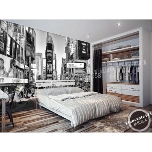 Custom 3D stereo wallpaper, classic black and white series buildings murals, the television background wall Papel DE parede