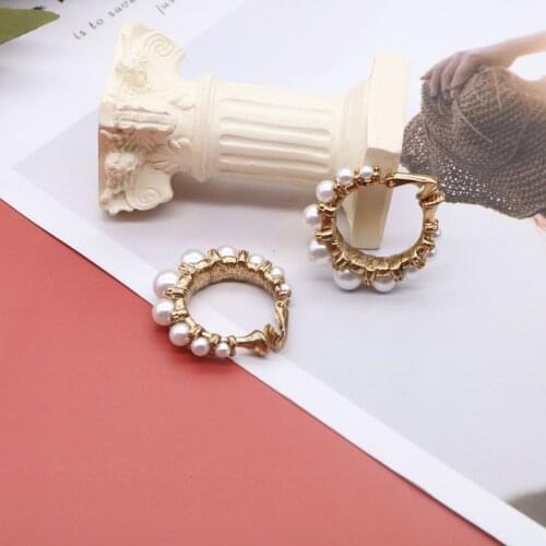 Round-Pearl Earring Copper Material Clip For No-Ears-Holes