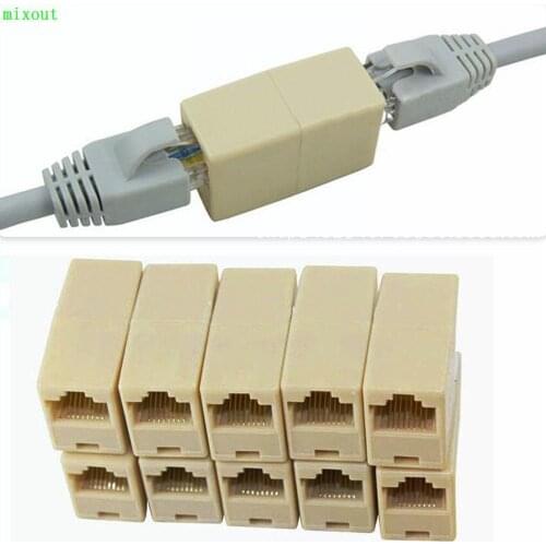 10PC Network Ethernet Dual Straight Head Lan Cable Joiner Coupler RJ45 CAT 5 5E 6 6a Extender Plug Network Cable Connectors