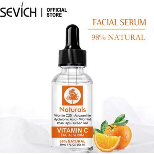 SEVICH Vitamin C Whitening Face Serum Lighten Spots Brightening Facial Skin Essence Fade Dark Spots Remove Freckle Speckle Care