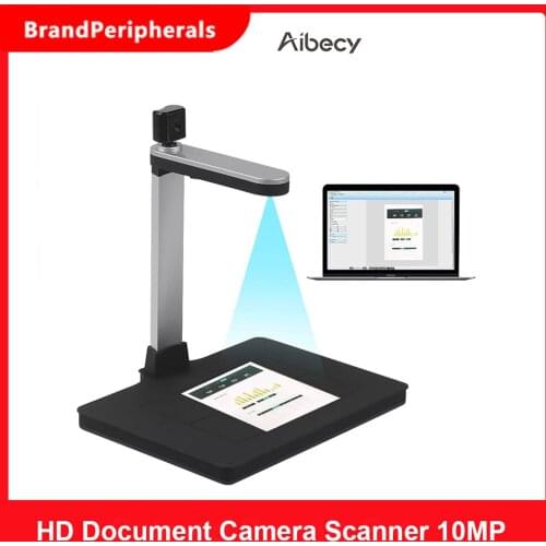 HD Document Scanner 10 Mege-Pixels with Dual-camera AI Technology Fill-in Light Support PDF Export Video Recording A4 Size Scan