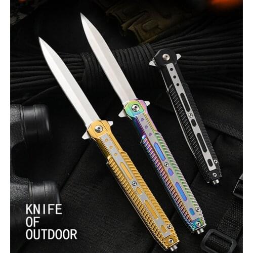 Color Folding Knife Portable Outdoor Knife Camping Survival Metal Texture Multifunctional Folding Knife Survival Outdoor Knife