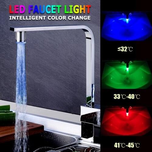 Light-up LED Water Faucet Changing Glow Kitchen Shower Tap Water Saving Novelty Luminous Faucet Nozzle Head Bathroom Light Home
