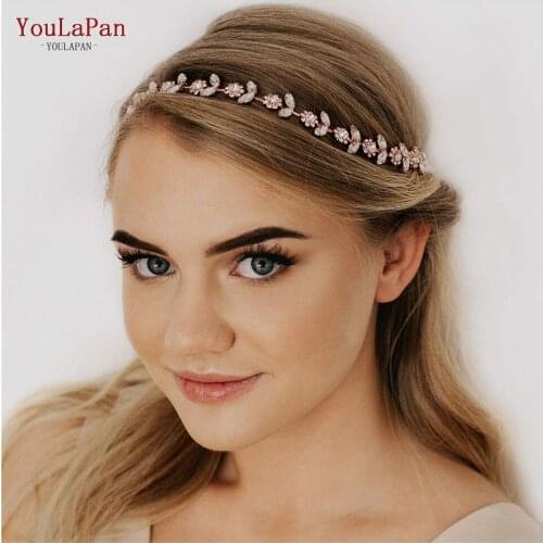 TOPQUEEN HP309 Wedding Head Piece Bridal Hair Accessories Silver Diamond Bridal Headbands Sparkling Bridal Tiaras and Crowns