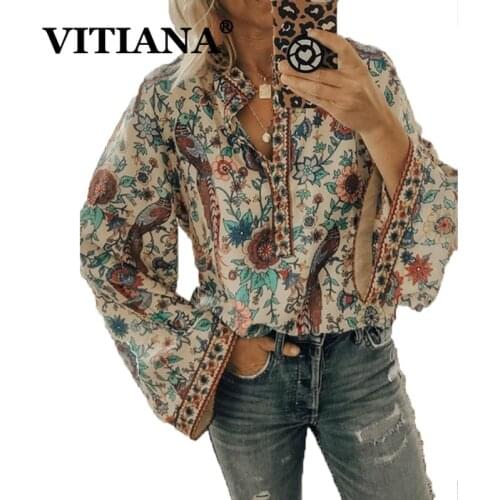 Блузки с принтом VITIANA China At AliExpress