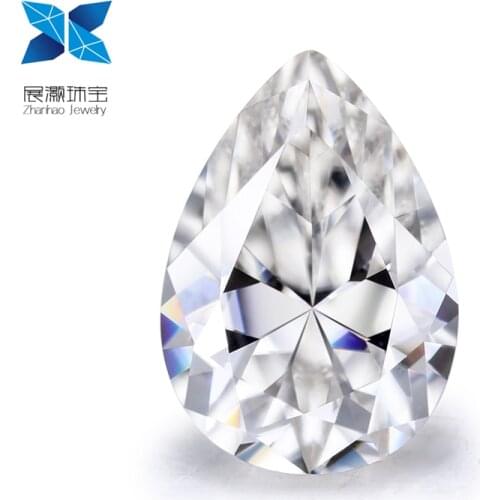 Zhanhao Water Drop Pear Cut 0.1-6.0ct Moissanite Lab Diamond Gemstones Piedras Preciosas Sueltas Gia Pedras