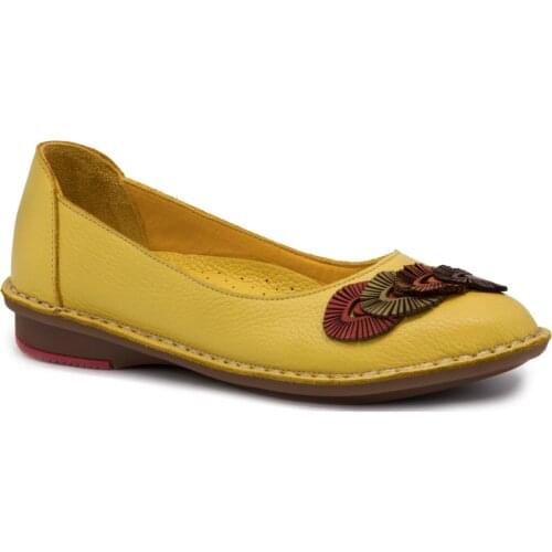 Gedikpaşalı MKR 20Y 8958 YELLOW Women Shoes Ballerina
