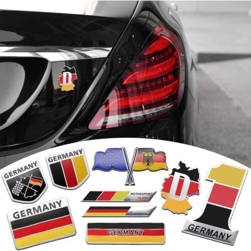 1PCS 3D Aluminum Alloy Germany Flag Car Sticker Emblem Badge Decals For Audi BMW Toyota Honda Nissan Ford Mazda Car Accessories