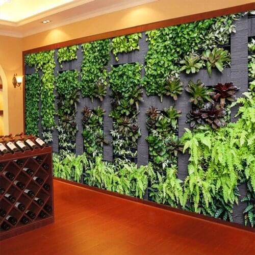 3D Fields and gardens green simulation plant decoration mural restaurant hairdressing shop green background yoga room wallpaper
