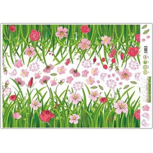 50x70cm Flower Grass Butterfly Design Removable Wall Sticker DIY Art Wall Decal Stickers for Living Room Home Decor Stickers
