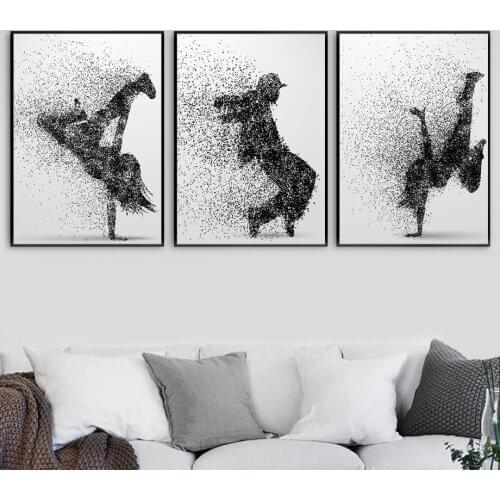 5D Diamond Painting Abstract hip hop Man Wall Art Black White Nordic Posters Prints Wall Pictures For Living Room Bedroom Decor