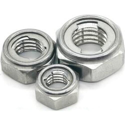 7pcs M4 M5 304 Stainless Steel Metal Lock Nut Metal Self-Locking Nut GB6184