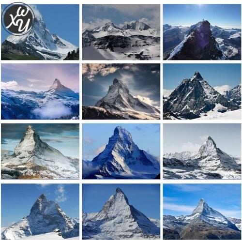 Diamond Art for Adults Snow Mountain Full Drill Mosaic Embroidery Cross Stitch Kits Round Rhinestones Accessories for Home Decor