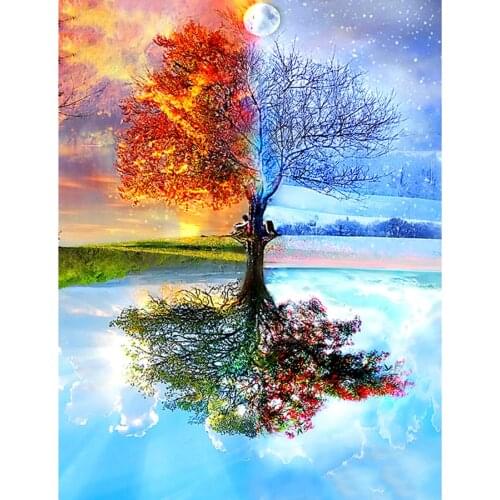 Full Square/Round Drill 5D DIY Diamond Painting "Four Season Tree" Embroidery Cross Stitch 5D Home Decor Mosaic