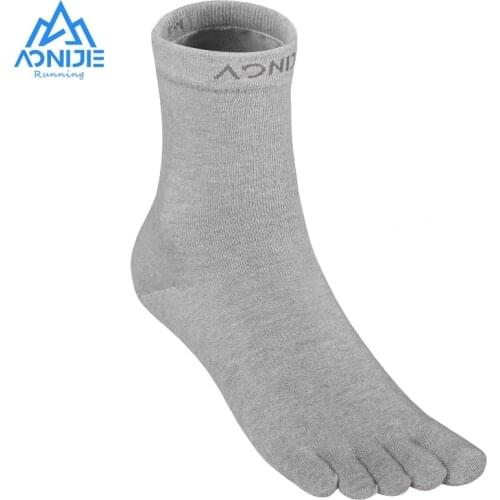 AONIJIE Outdoor Five Toe Socks 1 Pair Quick Drying Long Tube Socks Breathable For Camping Hiking Running Marathon Jogging E4813