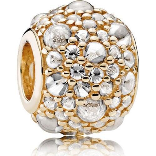 Authentic S925 Bead Shimmering Droplets Charms for Women Bracelet Bangle Shine & Clear CZ