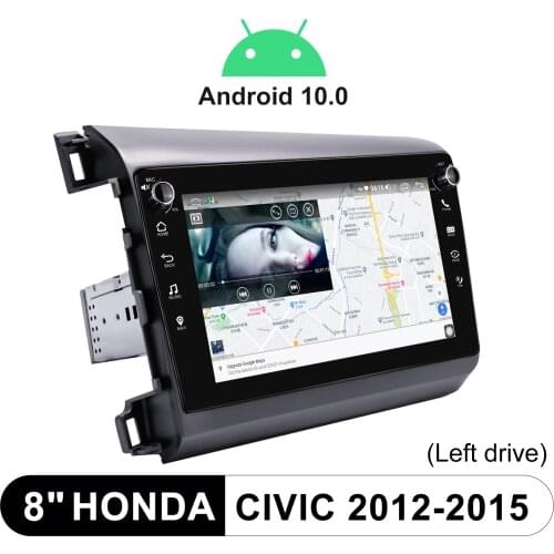 Car Radio Stereo Multimedia Player 8 Inch Android 10 Smart Car System For Honda Civic 2012-2015 WIFI USB Steering Wheel Control