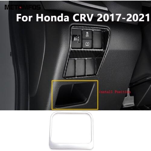 For Honda CR-V CRV 2017-2020 2021 Driver Cab Storage Box Locker Container Cover Trim Decoration Sticker Interior Car Accessories