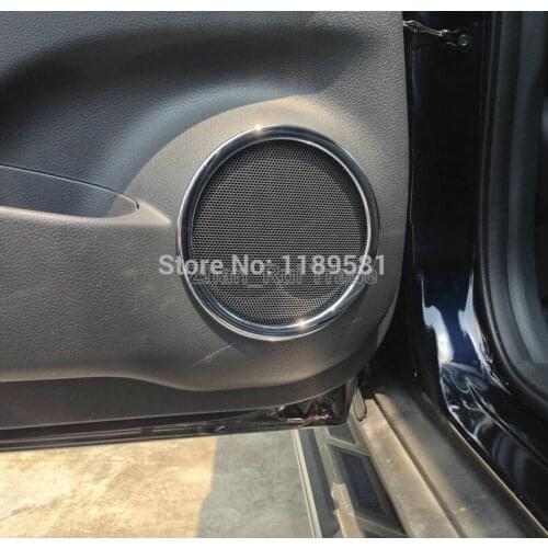 For Nissan Qashqai 2014 2015 2016 ABS Chrome Inside Interior Door Speaker Around Cover Trim