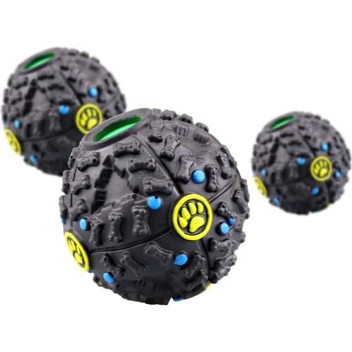 Hot Pet Dog Toy Trumpet Sound Leakage Food Ball Dispenser Squeaky Giggle Quack Sound Training Toy Chew Ball Shrieking Ball